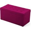 MG Design Pouf contenitore imbottito 45 × 90 cm Rosa - capacità ca. 100 L, fino a 300 kg, struttura in legno massiccio, superficie opaca con trama fine, già montato e facile da pulire