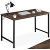 tectake® Scrivania Moderna, Scrivania Regolabile In Altezza, Design Industriale, Scrivania In Legno, Struttura In Acciaio, Tavolo da Studio, Scrivania Ufficio - 140x60x75,5 cm, Industriale Scuro