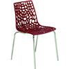 GRANDSOLEIL GRAND SOLEIL Grandsoleil Upon Groove Mite Sedia, 53 x 48 x 83 cm, Tinta Unita, Lucida, Bordeaux