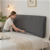 APTBJKUiU Rivestimento per testiera per letto, elastico, tutto inclusivo, in pile polare, circondato a 360°, per la decorazione della camera da letto, grigio, 120 cm, adatto per testiera da 110 a 140 cm
