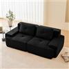 Bladez Divano modulare Loveseat moderno a 2 posti soggiorno divano con comfort e supporto per seduta profonda, senza montaggio 32D in schiuma ad alta elasticità (nero, 2 posti)