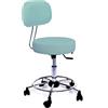 GALIZIA prjme Sgabello con Ruote e Schienale Girevole, Sgabello Lavoro con Schienale ed Altezza Regolabili, per Centri Estetici, Tatuatori, Imbottitura Alta 7cm, Prodotto Italiano (VERDE PASTELLO)
