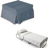 Nuvole di Sonno Kaysa Pouf Letto Pieghevole Reverso Materasso Waterfoam 11cm Ortopedico | Rete Ortopedica, Tessuto Sfoderabile e Lavabile, Salvaspazio per Camera e Soggiorno, Design Moderno, Made in Italy
