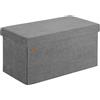 Casaria® Panca Contenitore 76x38cm Pieghevole 2 Scatole Carico Max 300kg Pouf Velluto a Costine Poggiapiedi Cassapanca Soggiorno Portaoggetti