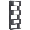 [en.casa] Libreria Alta Scaffale da Terra con 6 Scomparti Aperti Mobile Espositore per Casa Ufficio Negozio 192 x 80 x 24 cm Grigio Scuro