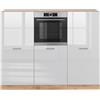 Vicco Cucine componibili piccole R-Line, Bianco lucido/oro power oak, 180 cm senza piano di lavoro, per la disposizione libera di elementi modulari da cucina