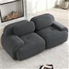 NuvlaGu Divano modulare a 2 posti Loveseat in corda, senza cornice, con schiuma fredda 32D, braccioli curvi e fondo antiscivolo, comodo divano per soggiorno, camera da letto, home theater, grigio