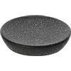 Inbagno Portasapone da appoggio in Ceramica Nera con Effetto Glitter, Design Slim Moderno