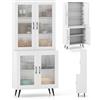 KOMFOTTEU Credenza Alta da Cucina con 4 Ante Trasparente, Armadio a Buffet a 5 Livelli con Ripiani Regolabili, Mobile Dispensa, per Sala da Pranzo, Soggiorno, Bagno, 80 x 40 x 178,5 cm (Bianco)