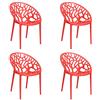 Totò Piccinni Sedie Poltroncine JUNGLE in Polipropilene Moderne Design Impilabili (Rosso, 4 Pz)