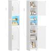 Hzuaneri Mobile Bagno con Luci LED, 2 Ante, mobiletto bagno salvaspazio, mobile alto con spazio aperto, ripiani regolabili, soggiorno, bagno, 30 x 30 x 170 cm, Bianco SC29213XEU