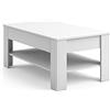 Vicco Tavolino Milan, Bianco, 92.2 x 65 cm | con vano portaoggetti per riporre riviste e telecomandi