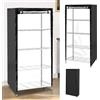 QINGLANG Copertura per scaffalature in plastica, resistente, impermeabile, in plastica nera, per garage, antipolvere, con cerniera, per mensole in metallo, 91 x 46 x 182 cm