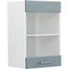 Vicco Mobile da cucina in vetro R-Line, Grigio-blu, 40 cm, per la libera combinazione all'interno di sistemi cucina modulari