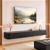 Ribanedy Mobile TV Sospeso Moderna | Consolle Multimediale da Parete | Grande Mobile TV con Spazio di Archiviazione per Soggiorno e Ufficio (Nero, 240cm)