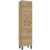 Deftrans - Armadio alto 170 cm in piedi - Armadietto da bagno sottile 40 x 30 cm con 4 scomparti, rovere artigianale, mobili da bagno alto, salvaspazio con ante e piedi