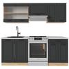 Vicco Cucina componibile R-Line, Antracite rustico/rovere dorato, 200 cm, PL Marmo, adatto per l'espansione personalizzata tramite moduli aggiuntivi