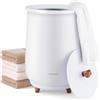 COSTWAY 23L Secchio Riscaldatore di Asciugamani, Secchiello con Portadischi Profumato, 3 Livelli di Riscaldamento, Timer e Spegnimento Automatico (Bianco)