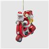 EDG - Enzo De Gasperi Babbo Natale su Vespa da Appendere, addobbo Natalizio in Vetro 10x6xH10 cm