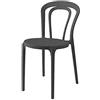 CONNUBIA Sedia Modello Caffe' in Polipropilene Set 4 Pezzi - Disponibile in 5 Colori - CALLIGARIS (Nero Opaco)