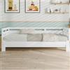 SUKY Letto da giorno allungabile, in pino massiccio, con 2 posti letto e rete a forma di cuore, colore: bianco (90 x 190 cm)