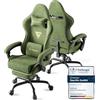 Huracan Sedia da Gaming Ergonomica, Poltrona da gaming Con Cuscino Lombare + Poggiatesta, Sedia Gamer Regolabile In Altezza, Gamer chair Schienale Inclinabile, Poggiapiedi Incluso, Verde