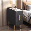 Generic Comodino sottile per piccoli spazi, comodino stretto, moderno e minimalista, finitura in pelle PU e gambe in metallo, armadio salvaspazio per camera da letto e soggiorno (grigio, 1,40 x 40 x 50 cm)