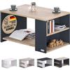 Casaria® Tavolino Divano da Caffè con Ripiano 2 Scomparti 90x60x50cm in Legno Carico Max 50kg Tavolo Basso Soggiorno Salotto