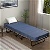 COSTWAY Brandina Pieghevole con Ruote Girevoli, con Materasso in Memory Foam, Lettino Pieghevole a Doghe 190x80 cm, Salvaspazio, Carico Massimo 130 kg