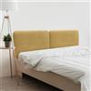 DHOME Testiera Imbottita Liscia Arrotondata in Tessuto Aqualine per Parete Acustica Testate Letto Fonoassorbenti Camera da Letto (Senape, 190cm Dual)