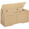 HOOBRO Organizzatore, Cassapanca Contenitore in Rattan da 110 cm, con Cerniere di Sicurezza e Maniglie in Metallo, per Camera da Letto, Soggiorno, Colore Legno ENL22CW01