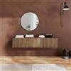 Totò Piccinni Consolle Sospesa MODULA, Mobile Multiuso a Parete con Anta Reversibile, 2 Vani Interni, Toeletta Camera da Letto o Ingresso, Made in Italy, 138x30x29 cm (Cannettato Rovere Mercure)