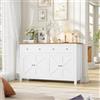 FirFurd Credenza Cucina 140CM,Madia Cucina con 2 Cassetti e 4 Ante Bianco