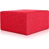 Deshome Pouf poggiapiedi 83x83x44 cm stoffa Idrorepellente: Pouf design moderno per divano soggiorno camera da letto, Puff poggiapiedi, Pouffe salotto Minerva (Rosso)