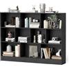 KOMFOTTEU Libreria Aperta con 10 Scomparti, Libreria a 3 Livelli con Dispositivo Antiribaltamento, Mobile di Stoccaggio, Scaffale per Soggiorno, Ufficio (Nero, 140 x 24 x 104 cm)