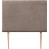 DHOME Testiera Imbottita Liscia in Tessuto Aqualine con Gambe Altezza 70 CM Spessore 4 cm e 8 cm per Parete Acustica Fonoassorbenti Testata Letto Camera (Tierra, 90cm, Spessore 4cm)
