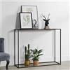 [en.casa] Tavolo a Consolle in Metallo 92 x 115 x 32 cm Mobile Alto Stretto per Ingresso Corridoio Tavolo da Appoggio - Nero