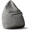 Lumaland Poltrona Sacco Pouf Puff Luxury XL Plus Comfortline 220 lt Cuciture rinforzate Grigio