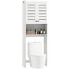 HOMCOM Mobile Sopra WC con Armadietto a 2 Ante e Ripiano Aperto, Mobile Bagno in MDF, Scaffale Sopra WC, 67x31.5x190 cm, Bianco