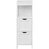 Rebecca Mobili Cassettiera Bagno Bianca, Armadietto A Terra Salvaspazio, Mdf, 1 Ripiano 2 Cassetti, Multiuso, Per Cucina Lavanderia - Misure: 84 x 30 x 30 cm (HxLxP) - Art. RE6682