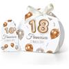 FERDINANDO FAMA' FAMÀ - Scatoline Portaconfetti Compleanno Semicerchio 18 Anni Oro Rosa - Bomboniera Personalizzabile in Cartoncino Pregiato - 24 Scatoline + 24 Tag