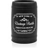 Inbagno Portaspazzolini da Bagno in Ceramica Nera con Stampe a Contrasto Bianche, Stile Vintage Shabby