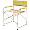 SUNNY STAR SEDIA REGISTA PIEGHEVOLE 47X57X80cm IN ALLUMINIO ARANCIONE FASCIATO