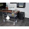 Slato Cleo Maxi - Mobiletto o Carrello con Ruote in Cristallo Acrilico, 70 x 33 x 71 cm, Trasparente da Soggiorno a Tre Ripiani, Leggero, Elegante, Porta Oggetti, Design Moderno Made in Italy