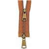 ROWCES 5# Doppi cursori Colorati Open-End Cerniera in Metallo Rame Cerniera a 2 Vie per Accessori per Cucire Indumenti, Marrone, 80cm