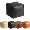QSZTJJ Poggiapiedi, Poggiapiedi Divano quadrato, Puffo Imbottito in Tessuto Tecnico Resistente e Antistrappo, Comodo e Impermeabile,morbido sgabello imbottito pieghevole da 40 cm (Black,2PC)