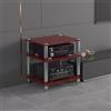 ZUGIATP Mobiletto AV HiFi A 3 Ripiani Ripiano In Legno Supporto Per Giradischi Mobile Stereo Sound Tower Rack Portaoggetti Per Console Multimediali(Teak color,Three-layer)