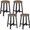 WOLTU Set di 4 Sedie Sala da Pranzo, Sgabelli da Cucina, Sedile in Legno e Gambe in Metallo, Stile Industriale, Legno Vintage + Nero,