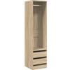 vidaXL Armadio Aperto con Cassetti e Scomparto con Appendiabiti Robusto Classico Elegante Guardaroba Rovere Sonoma 50x50x200 cm in Truciolato