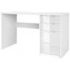 Vladon Logan Desk, scrivania per Ufficio con 2 cassetti e 1 Anta, Bianco Opaco/Bianco Lucido (129 x 76 x 60 cm)